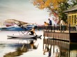 Fall Scene and Seaplane, Lake Placid, New York, 1966